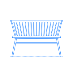 Furniture Benches Originals Loveseat Bench Line Tracing Svg Vector, Free Vectors File
